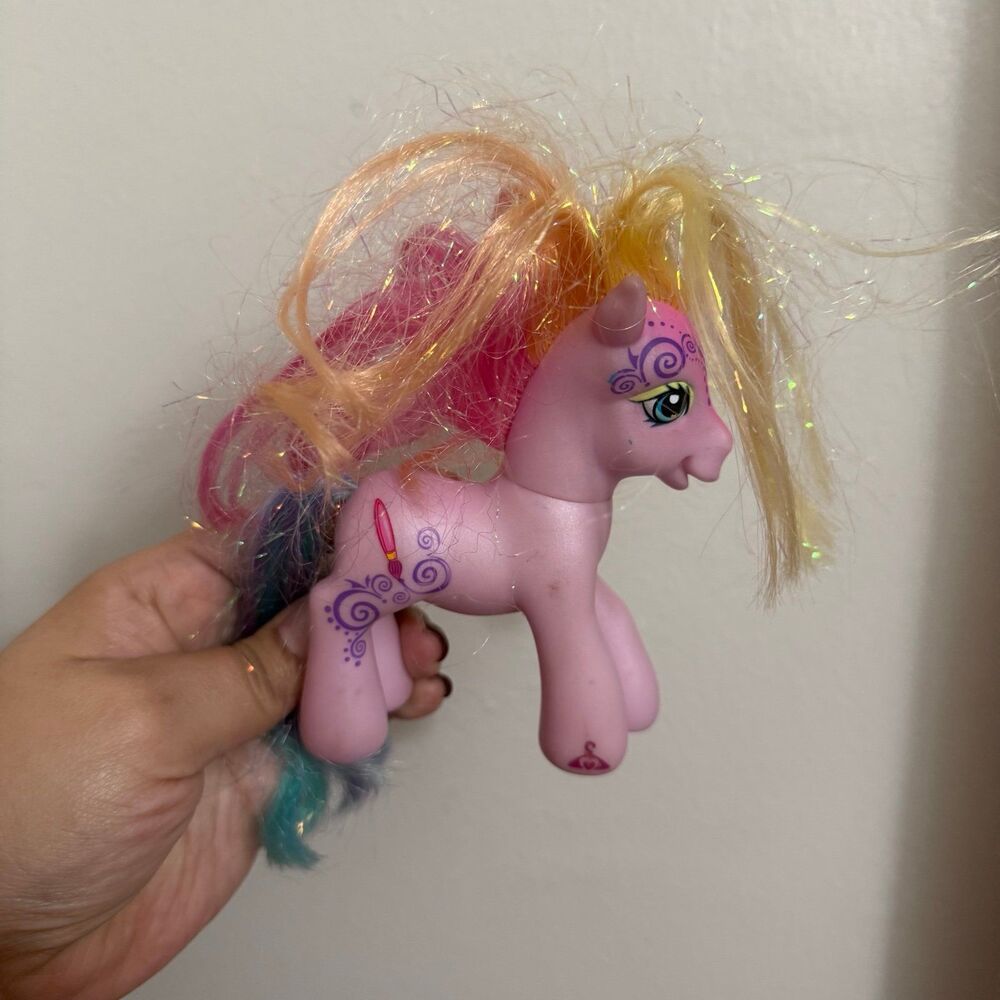My Little Pony Toola Roola Pink Paint Brush Henna Tattoo MLP G3 Tinsel Glitter